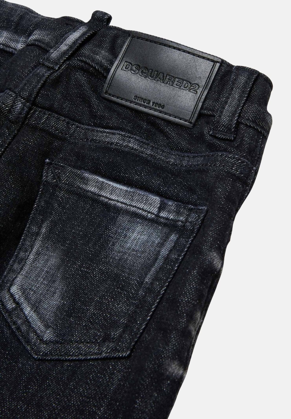 DSQUARED2 Jeans Turn-Up in denim nero da neonato DQ01TCD0ABS DQ02 DSQUARED2 