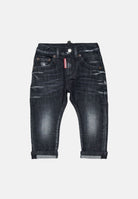 DSQUARED2 Jeans Turn-Up in denim nero da neonato DQ01TCD0ABS DQ02 DSQUARED2 