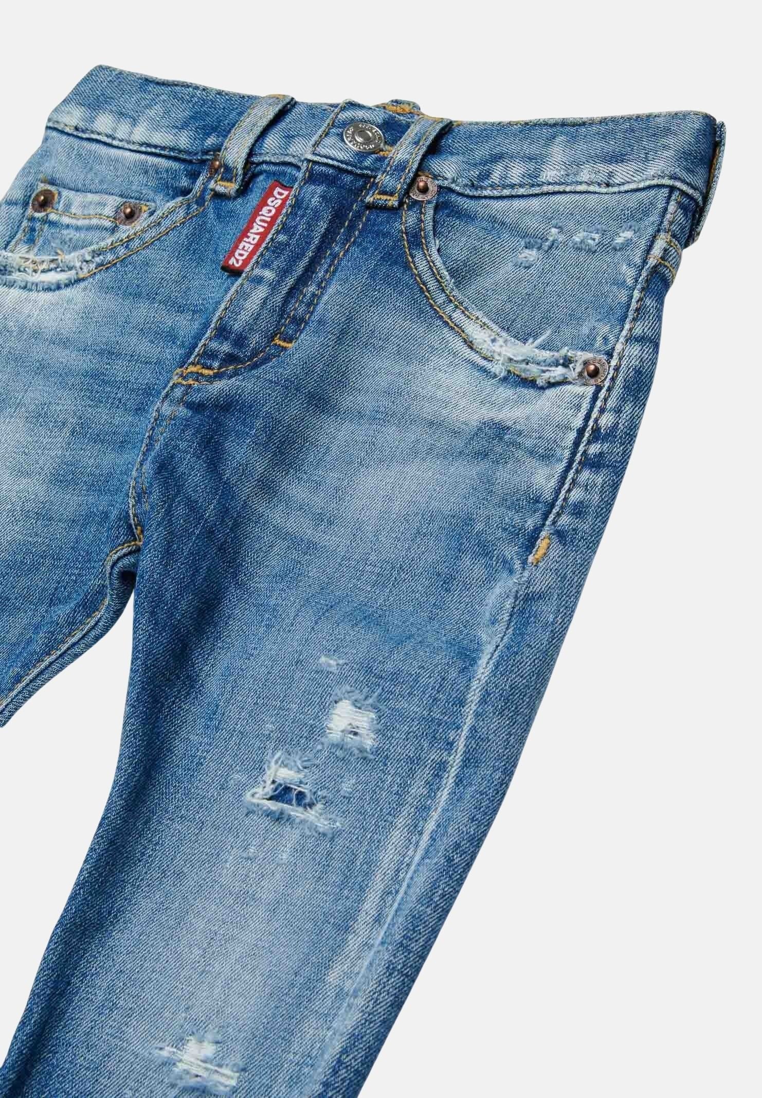 DSQUARED2 Jeans slim in denim chiaro da neonato DQ01TCD0AFN DQ01 DSQUARED2 