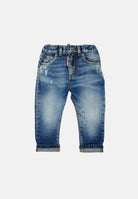 DSQUARED2 Jeans blue denim da neonato, con risvolto al fondo.<BR/> DQ01TCD0AHR DQ01 DSQUARED2 