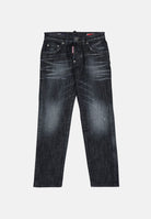 DSQUARED2 Jeans nero per donna, ragazzi e bambini con effetto lavato e classico design cinque tasche. DQ0731D0ABS DQ02 DSQUARED2 