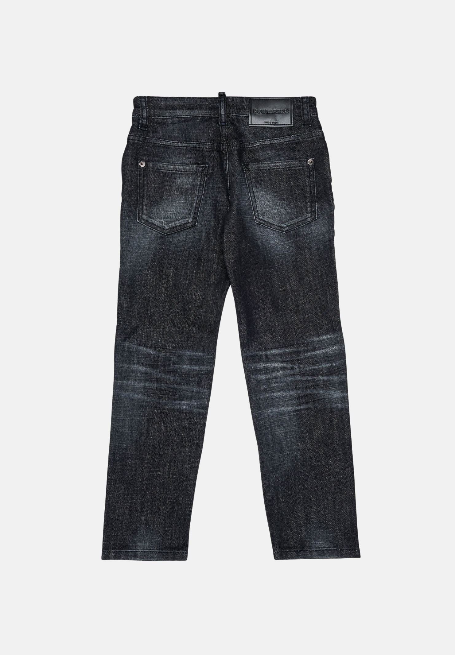DSQUARED2 Jeans nero per donna, ragazzi e bambini con effetto lavato e classico design cinque tasche. DQ0731D0ABS DQ02 DSQUARED2 