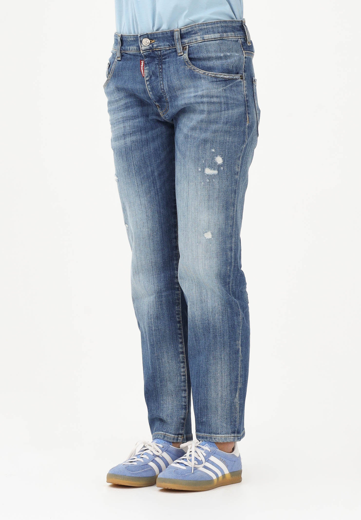 DSQUARED2 Jeans Stanislav in denim medio per donna, ragazzi e bambini con abrasioni DQ0731D0AFN DQ01 DSQUARED2 