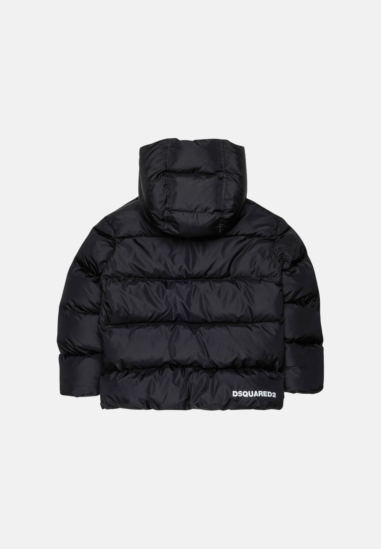 DSQUARED2 Giubbotto piumino nero per  donna, ragazzi e bambini, con design trapuntato tinta unita.<BR/> DQ1090D00BN DQ900 DSQUARED2 
