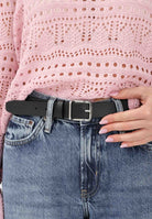 DSQUARED2 Cintura nera per uomo e donna con fibbia metallica DQ1556D005Z DQ900 DSQUARED2 
