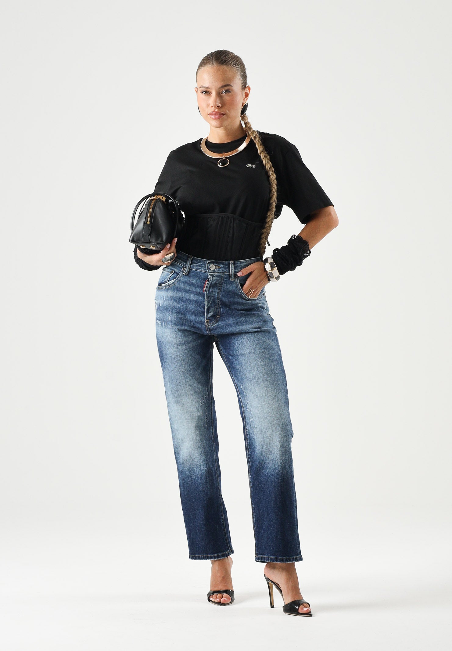 DSQUARED2  Jeans 642  blu per donna, ragazzi e bambini con effetto faded e dettagli distressed.<BR/> DQ2252D0AHR DQ01 DSQUARED2 