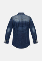 DSQUARED2 Camicia manica lunga denim blu per donna, ragazzi e bambini con tasche applicate sul petto DQ2887D0AHS DQ01 DSQUARED2 