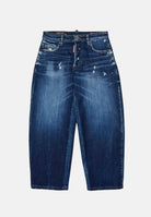 DSQUARED2 Jeans AMELIA in denim blu per donna, ragazzi e bambini con gamba ampia cropped. DQ3083D0AHX DQ01 DSQUARED2 