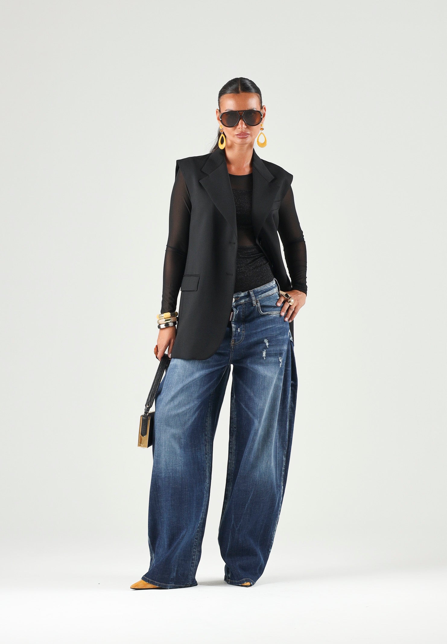 DSQUARED2 Jeans AMELIA in denim blu per donna, ragazzi e bambini con gamba ampia cropped. DQ3083D0AHX DQ01 DSQUARED2 