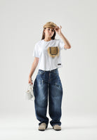DSQUARED2 Jeans AMELIA in denim blu per donna, ragazzi e bambini con gamba ampia cropped. DQ3083D0AHX DQ01 DSQUARED2 