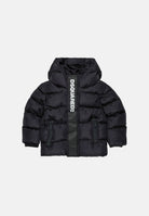 DSQUARED2 Giubbotto imbottito lungo nero da neonato con logo e lavorazione trapuntata tinta <BR/> DQ3084D00BN DQ900 DSQUARED2 