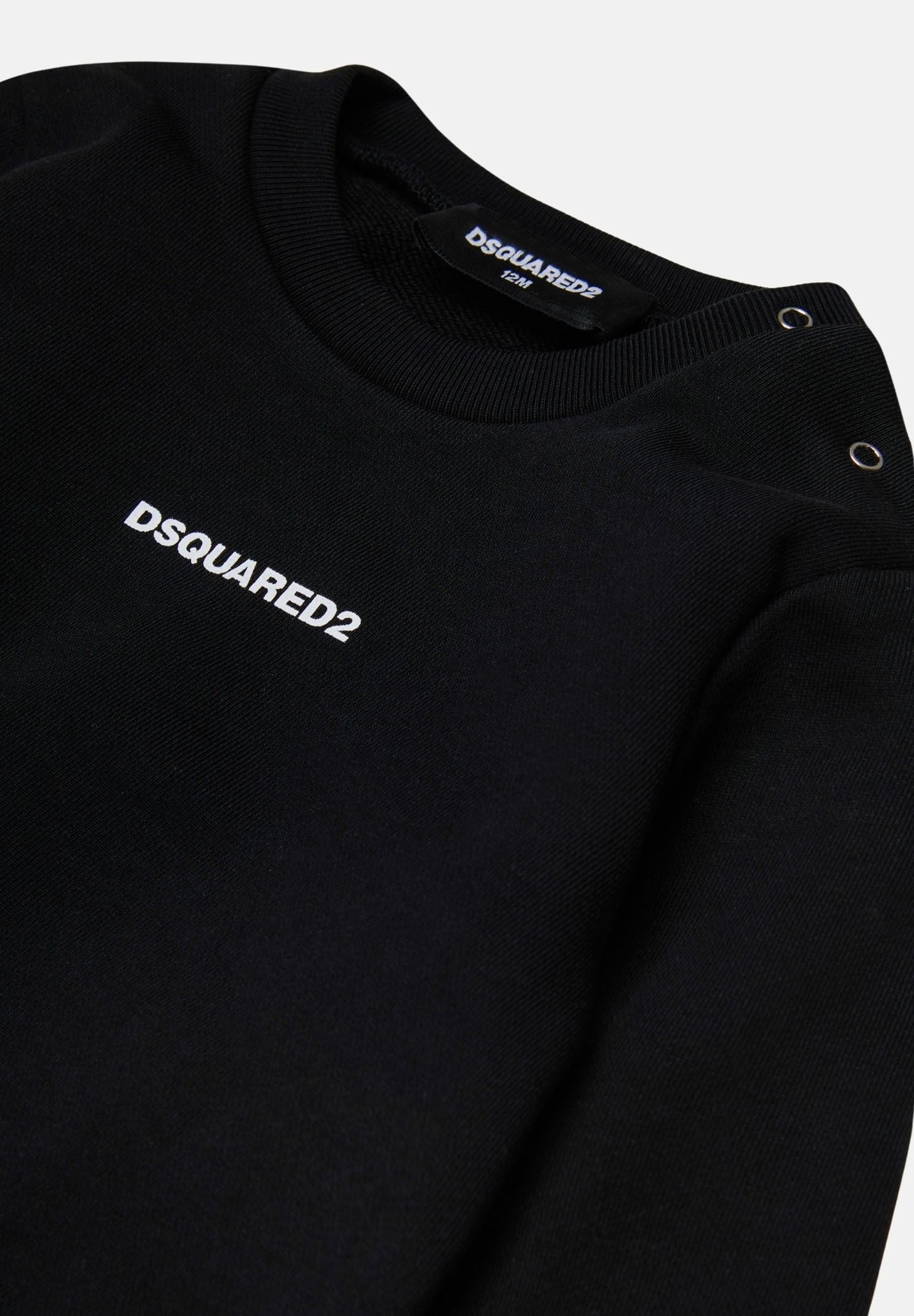 DSQAURED2 Tuta nera da neonato con logo DQ3146D0094 DQ900 DSQUARED2 