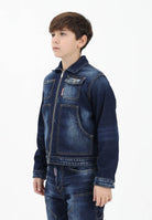 DSQUARED2 Giubbotto di jeans in denim blu per donna, ragazzi e bambini con logo DQ3239D0AFS DQ01 DSQUARED2 