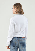 DSQUARED2 Felpa girocollo bianca per donna, ragazzi e bambini con patch-details DQ3398D0AI5 DQ100 DSQUARED2 