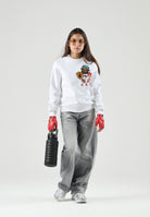 DSQUARED2 Felpa girocollo bianca per donna, ragazzi e bambini con patch-details DQ3398D0AI5 DQ100 DSQUARED2 