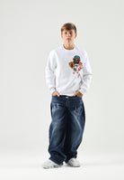 DSQUARED2 Felpa girocollo bianca per donna, ragazzi e bambini con patch-details DQ3398D0AI5 DQ100 DSQUARED2 