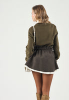 DSQUARED2 Felpa girocollo tarmac-verde per donna, ragazzi e bambini con applicazioni patch DQ3398D0AI5 DQ558 DSQUARED2 
