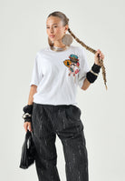 DSQUARED2 T-shirt a manica corta bianca  per donna, ragazzi e bambini con patch frontali DQ3399D0AIT DQ100 DSQUARED2 