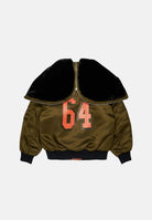 DSQUARED2  Bomber tarmac green per donna, ragazzi e bambini con collo in eco-pelliccia DQ3412D0AIB DQ558 DSQUARED2 