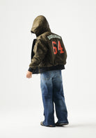 DSQUARED2  Bomber jacket con logo stampato tarmac green, verde militare  per donna, ragazzi e bambini. DQ3412D0AIB DQ558 DSQUARED2 