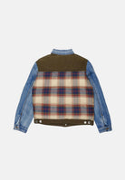DSQUARED2 Giubbotto feather gray, denim multicolor, per donna, ragazzi e bambini  con fantasia a quadri DQ3414D0AIA DQ717 DSQUARED2 