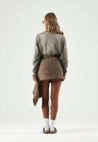 DSQUARED2 Felpa girocollo tarmac verde per donna, ragazzi e bambini con stampa logo sul petto. DQ3422D0AIM DQ558 DSQUARED2 