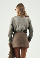 DSQUARED2 Felpa girocollo tarmac verde per donna, ragazzi e bambini con stampa logo sul petto. DQ3422D0AIM DQ558 DSQUARED2 