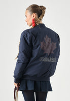 DSQUARED2 Giubbotto imbottito peacoat blue, blu per donna, ragazzi e bambini con logo stampato DQ3436D0AIC DQ864 DSQUARED2 