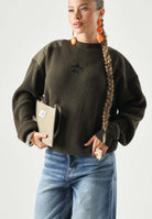 DSQUARED2 Pullover girocollo con logo tarmac green, verde  per donna, ragazzi e  bambini, DQ3437D0AJD DQ558 DSQUARED2 
