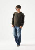 DSQUARED2 Pullover girocollo con logo tarmac green, verde  per donna, ragazzi e  bambini, DQ3437D0AJD DQ558 DSQUARED2 