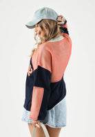 DSQUARED2 Maglione VARSITY nayvy-blu per donna, ragazzi e bambini <BR/>con  logo numerico ricamato. DQ3438D0AII DQ864 DSQUARED2 