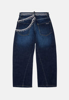 DSQUARED2 Jeans CRYSTAL-EMBELLISHED denim blu per donna, ragazzi e bambini con applicazioni di cristalli. DQ3442D0AHY DQ01 DSQUARED2 
