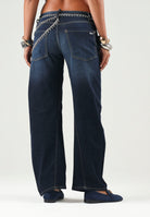 DSQUARED2 Jeans CRYSTAL-EMBELLISHED denim blu per donna, ragazzi e bambini con applicazioni di cristalli. DQ3442D0AHY DQ01 DSQUARED2 