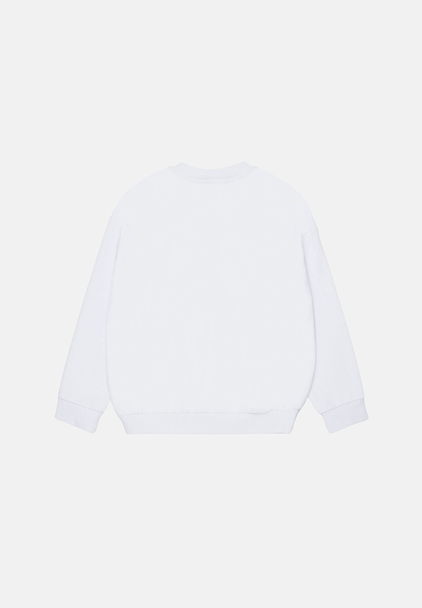 DSQUARED2 Felpa girocollo con logo, bianca, per donna, ragazzi e bambini con ricamp frontale. DQ3451D0AJ2 DQ100 DSQUARED2 