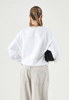 DSQUARED2 Felpa girocollo con logo, bianca, per donna, ragazzi e bambini con ricamp frontale. DQ3451D0AJ2 DQ100 DSQUARED2 