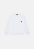 DSQUARED2 Felpa girocollo con logo, bianca, per donna, ragazzi e bambini con ricamp frontale. DQ3451D0AJ2 DQ100 DSQUARED2 
