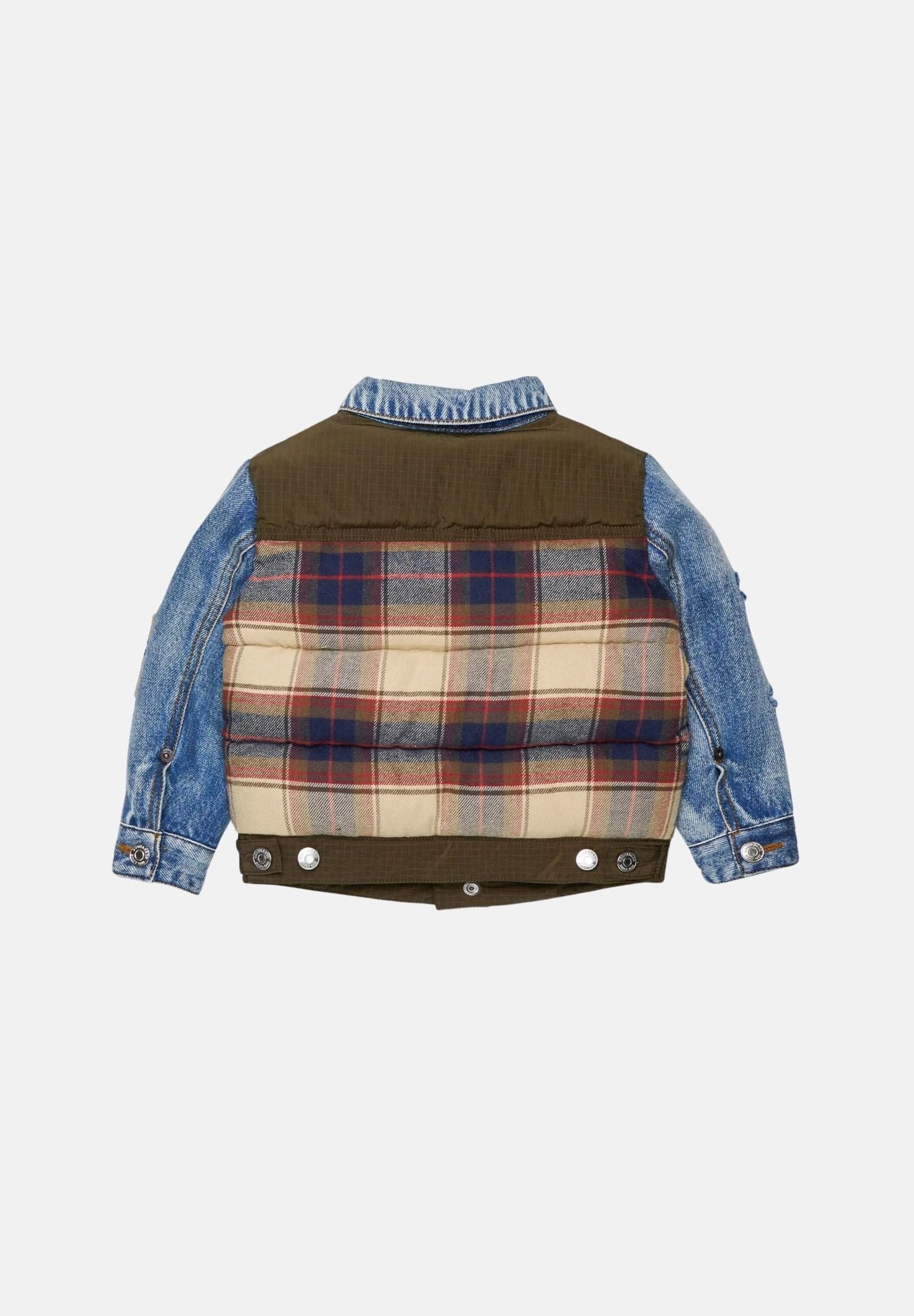 DSQUARED2 Gubbotto D2Kids NEWBORN, feather gray, grigio multicolore da neonato con fantasia check<BR/> DQ3490D0AIA DQ717 DSQUARED2 