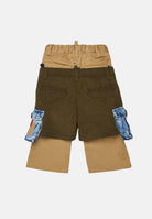 DSQUARED2 Pantaloni dark/ marrone-verde da neonato con tasche applicate DQ3492D0AIG DQ776 DSQUARED2 