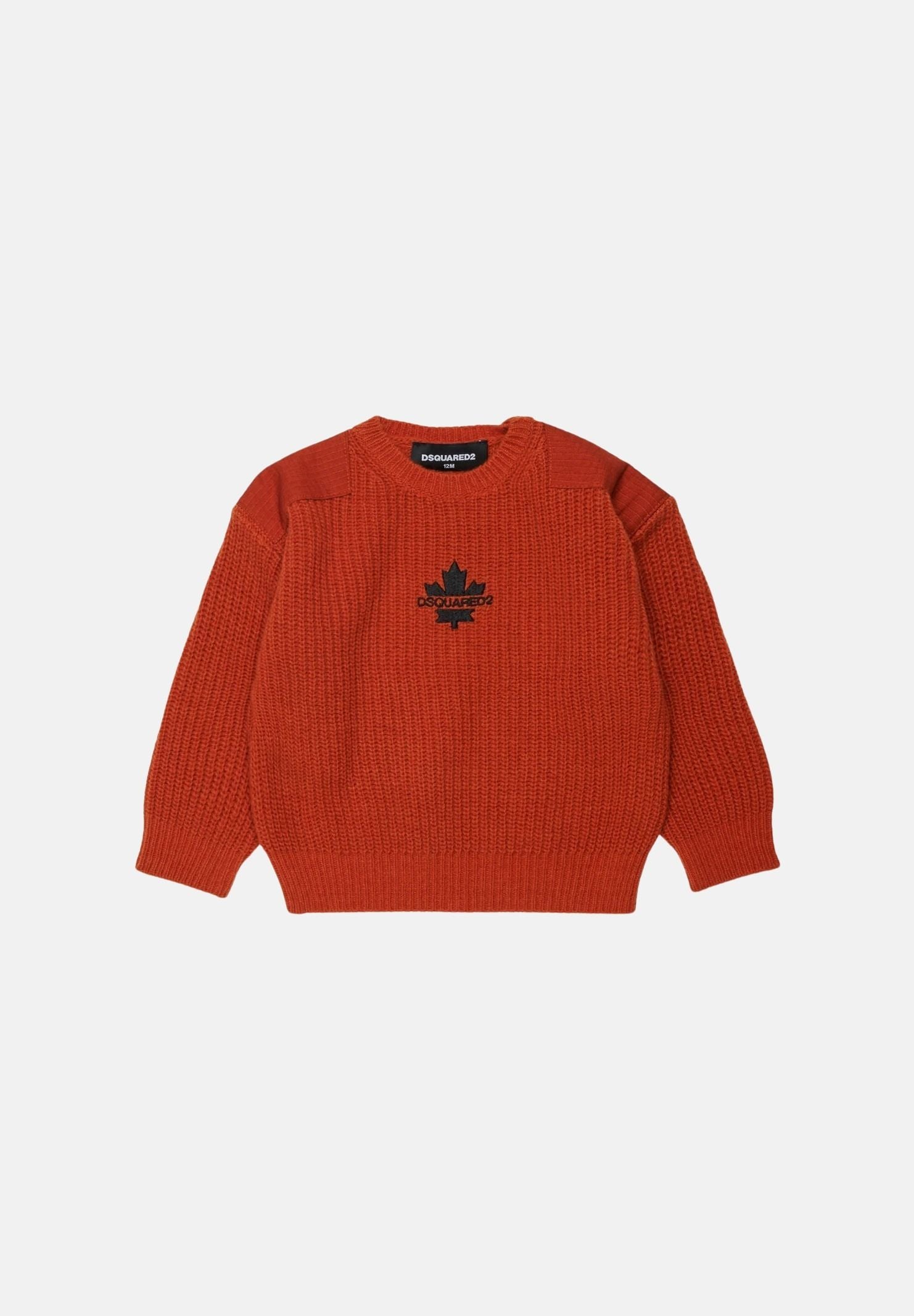 DSQUARED2 Maglione in maglia, colore basico arancione ruggine, da neonato  con logo potter's clay DQ3493D0AJD DQ424 DSQUARED2 