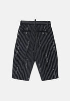 DSQUARED2 Pantaloni gessati neri da neonato con fantasia pinstripe DQ3495D0AIF DQ900 DSQUARED2 