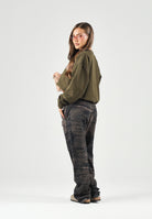 DSQUARED2 Felpa LOGO-PATCH SWEATER Tarmac Green, verde militare, per donna, ragazzi e bambini DQ3561D0AJ2 DQ558 DSQUARED2 