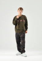 DSQUARED2 Felpa LOGO-PATCH SWEATER Tarmac Green, verde militare, per donna, ragazzi e bambini DQ3561D0AJ2 DQ558 DSQUARED2 