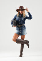 DSQUARED2 Abito corto DENIM SHIRT blue denim per donna, ragazza e bambina  con chiusura a bottoni metallici DQ3570D0AHU DQ01 DSQUARED2 