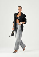 DSQUARED2  Jeans gray denim, grigio, per donna, ragazzi e bambini con gamba cropped ampia DQ3583D0AI2 DQ03 DSQUARED2 