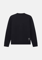EA7 Felpa girocollo nera per uomo con maxi logo in rilievo tono su tono. 7M002108AF27201 UC001 EA7 