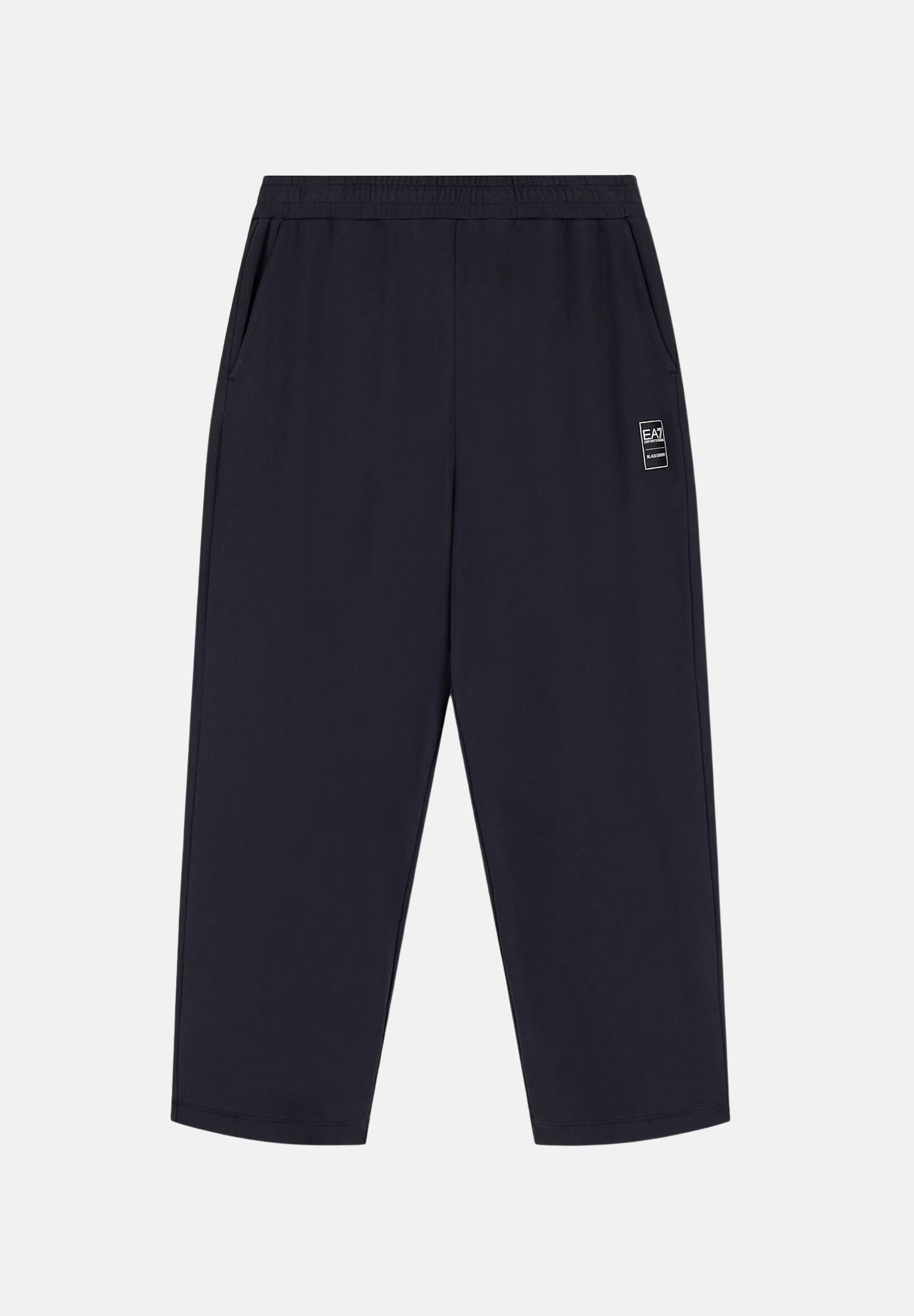 EA7 Pantaloni sportivi neri per uomo con vita elasticizzata e patch logo. 7M002111AF27201 UC001 EA7 