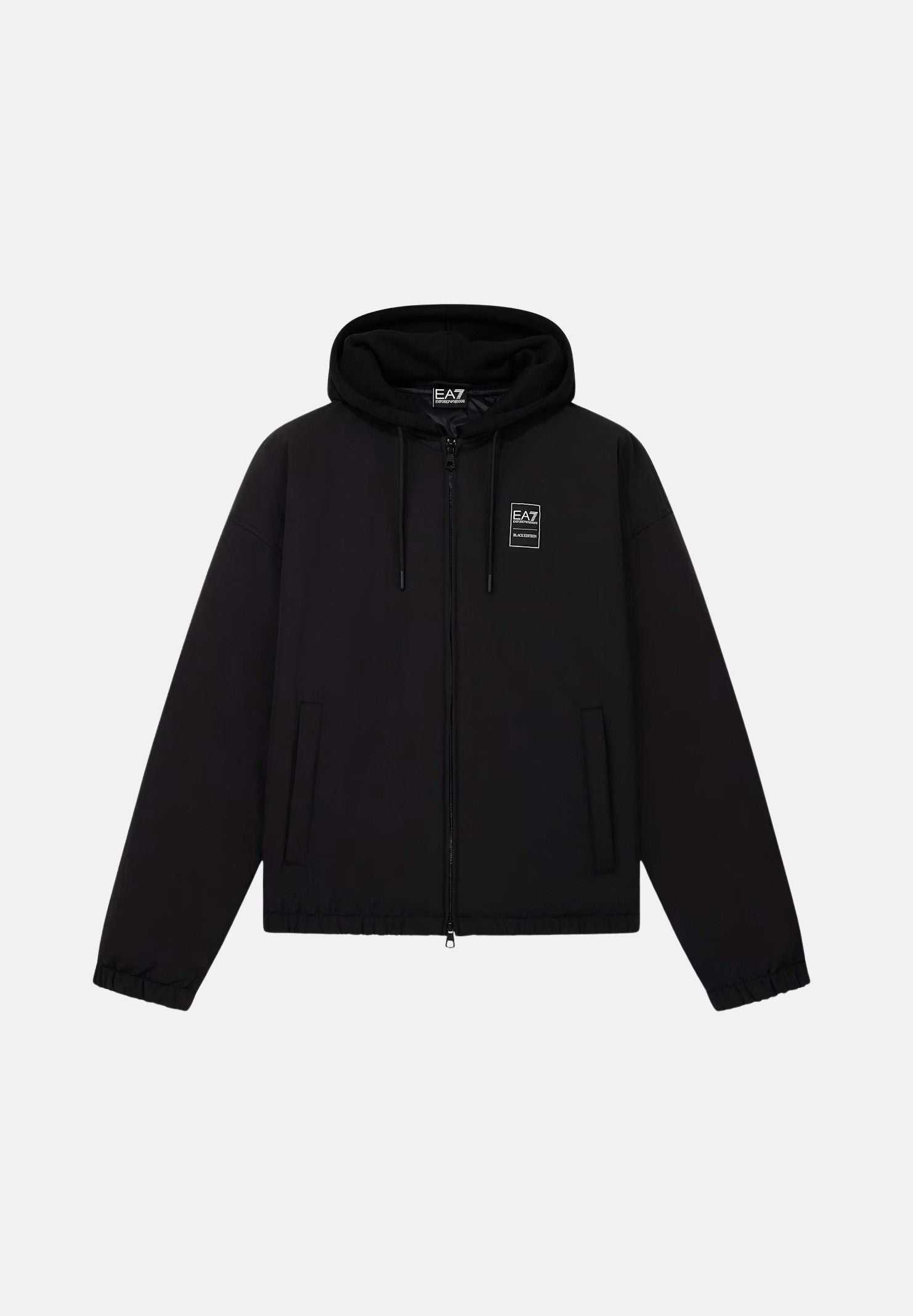 EA7 Giacca a vento nera per uomo con cappuccio e chiusura a zip. 7M002112AF16828 UC001 EA7 