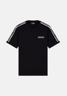 EA7 T-shirt manica corta nera per uomo con bande logate sulle maniche. 7M002189AF10373 UC001 EA7 