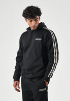 EA7 Felpa con cappuccio nera da uomo con  bande logate lungo le maniche. 7M002196AF10377 UC001 EA7 