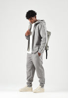 EA7 Felpa con zip cloudburst-tortora da uomo con tasche laterali. 7M002197AF10377 U8067 EA7 